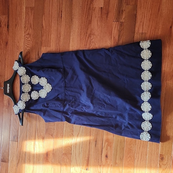 LILY PULITZER NAVY FLORAL DRESS 4 - Picture 7 of 9